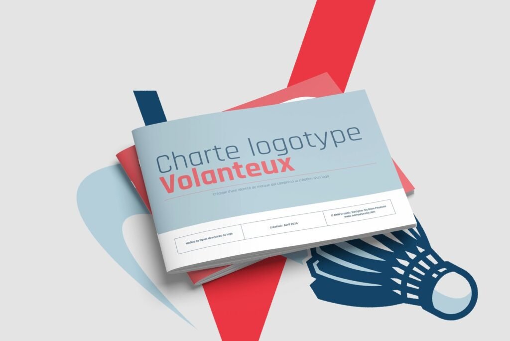Charte du logotype Volanteux et son emblème de badminton